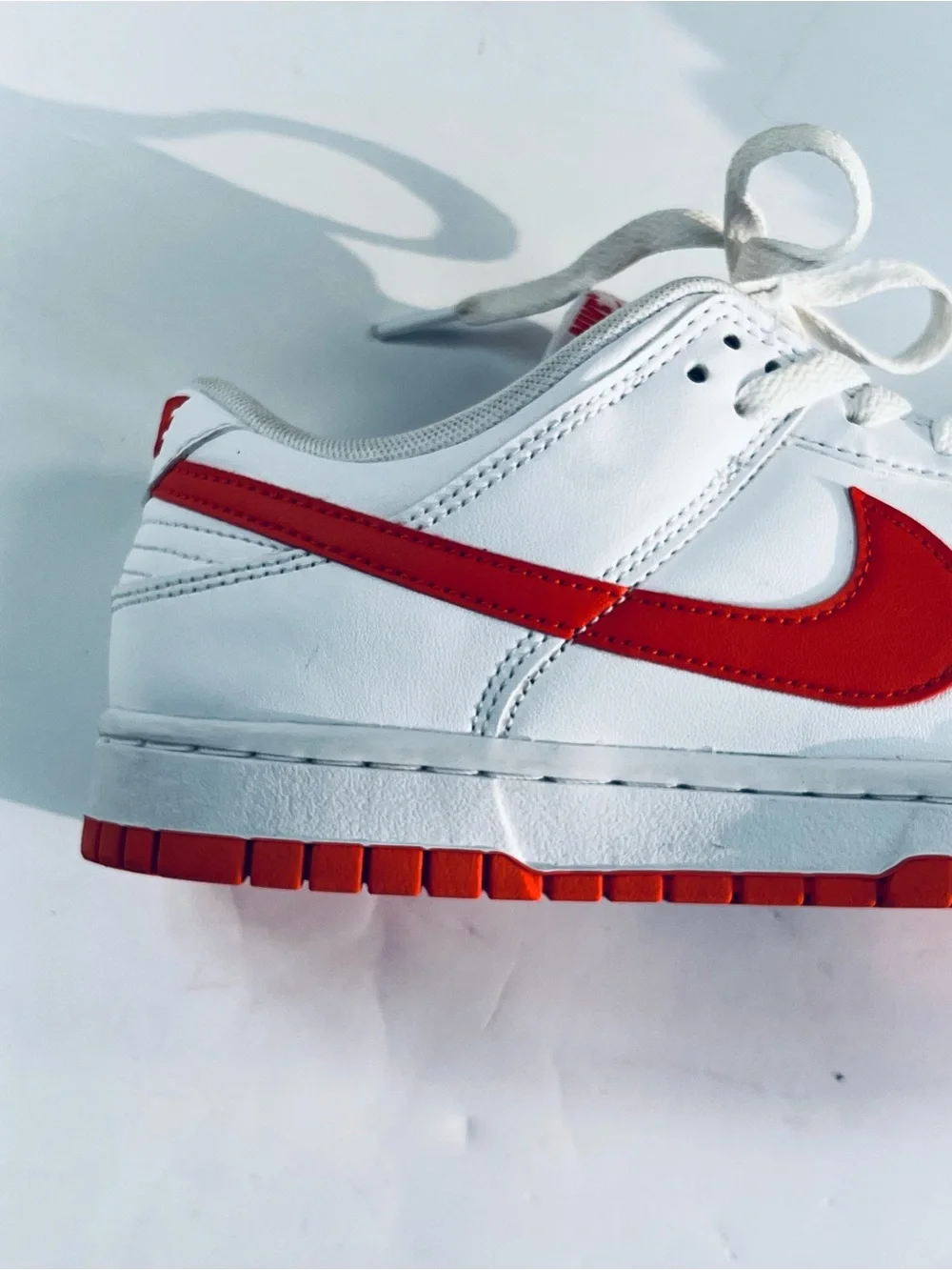 Nike Dunk Low Retro Shoes White Picante Red #DV0831-103 Men’s:8.5 Sneakers